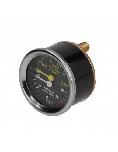 Dubbele manometer pomp en boiler 0 - 2,5 / 0 -16 bar