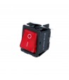 Interruttore on off rosso rettangolare 30 x 22 mm