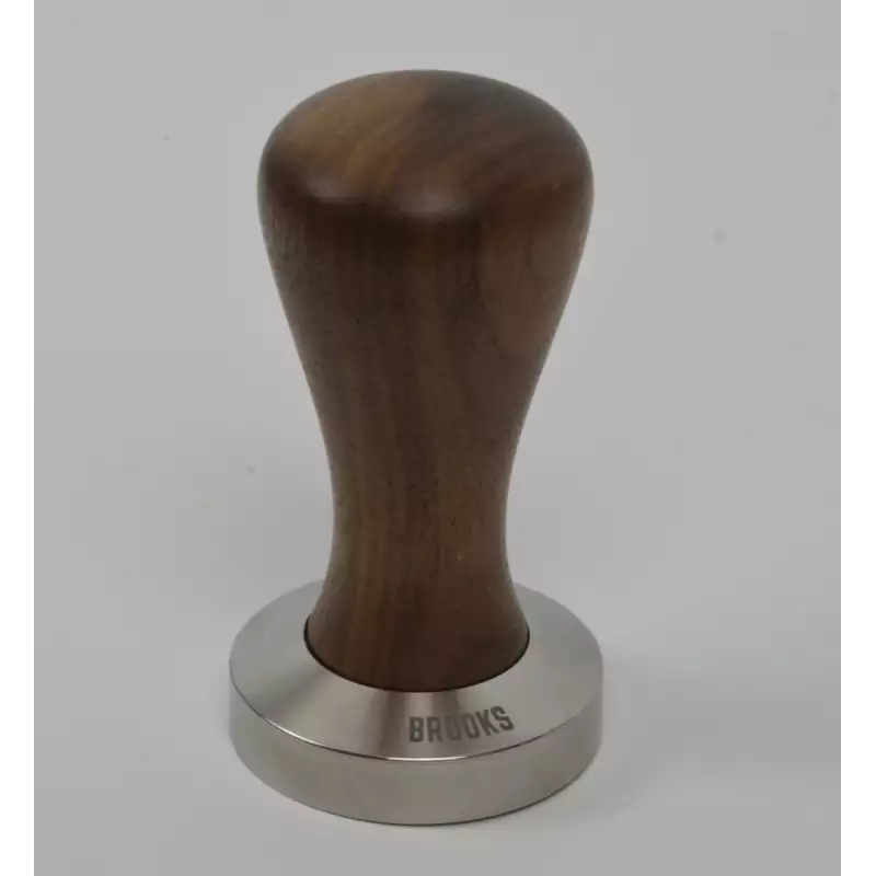 Brooks 50mm tamper with american walnut handle