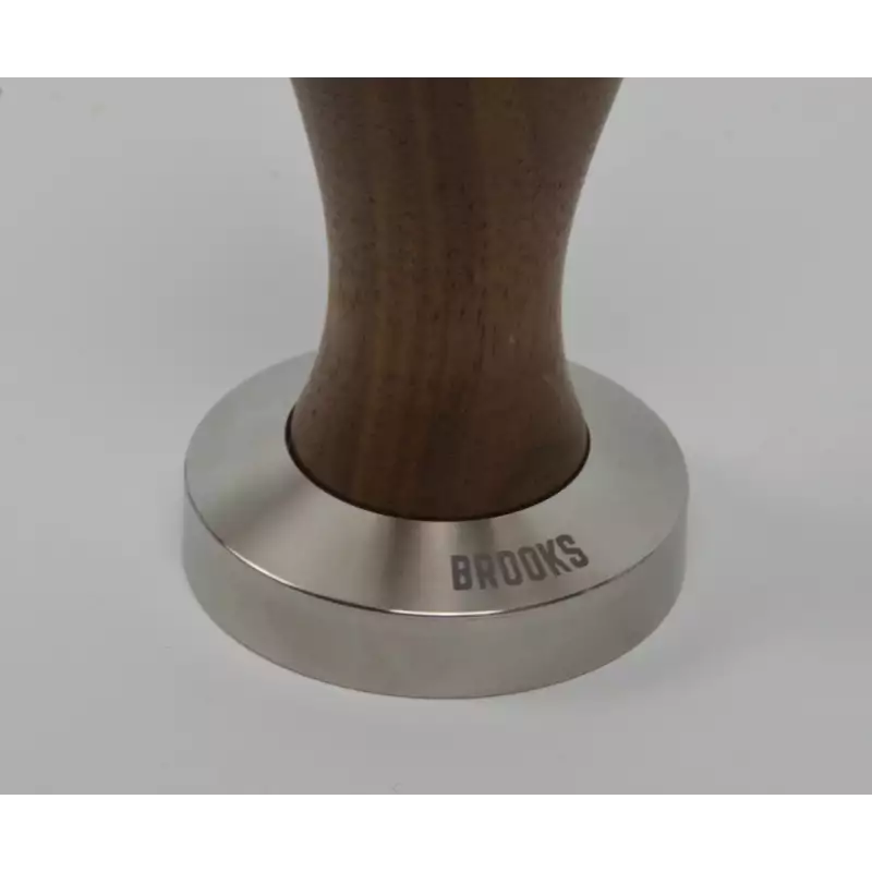 Brooks 50mm tamper with american walnut handle