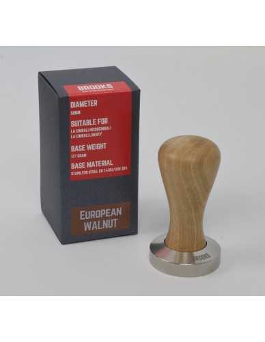 Brooks 50mm tamper עם אירופה walnut מטפל