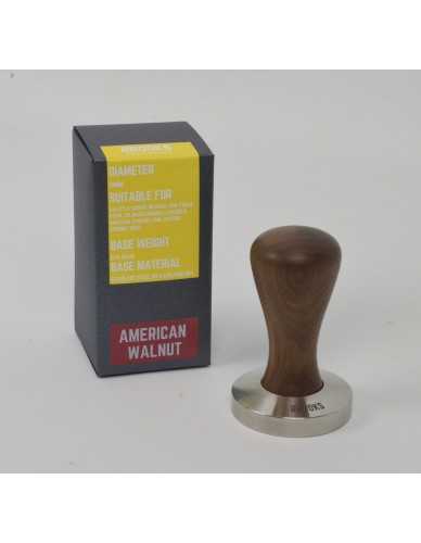 Brooks 58mm stainless tamper American walnut