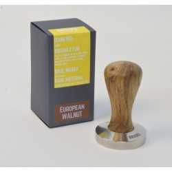 Brooks 58mm stainless tamper European walnut