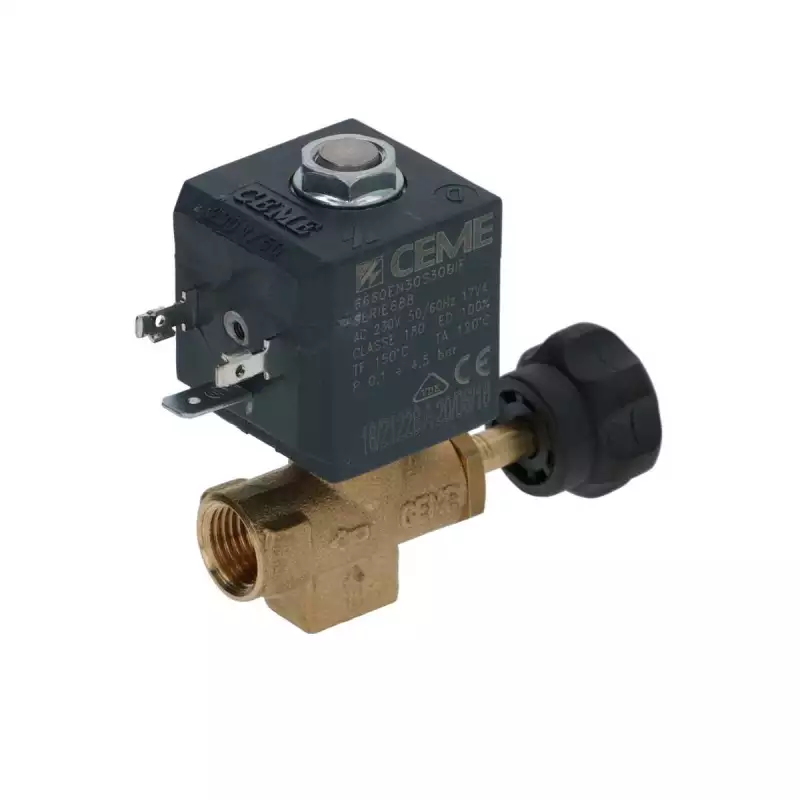 Ceme adjustable 2 way solenoid valve 1/4" 230V