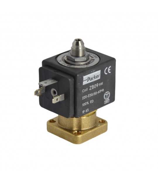 Robinet Magnétique 2 Voies Laiton - 220/230V - Raccord 1/4" - 15 Bar - Pour Eau -40°C à +130°C