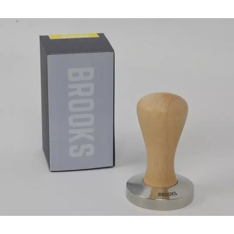 Brooks 58mm stainless tamper birch