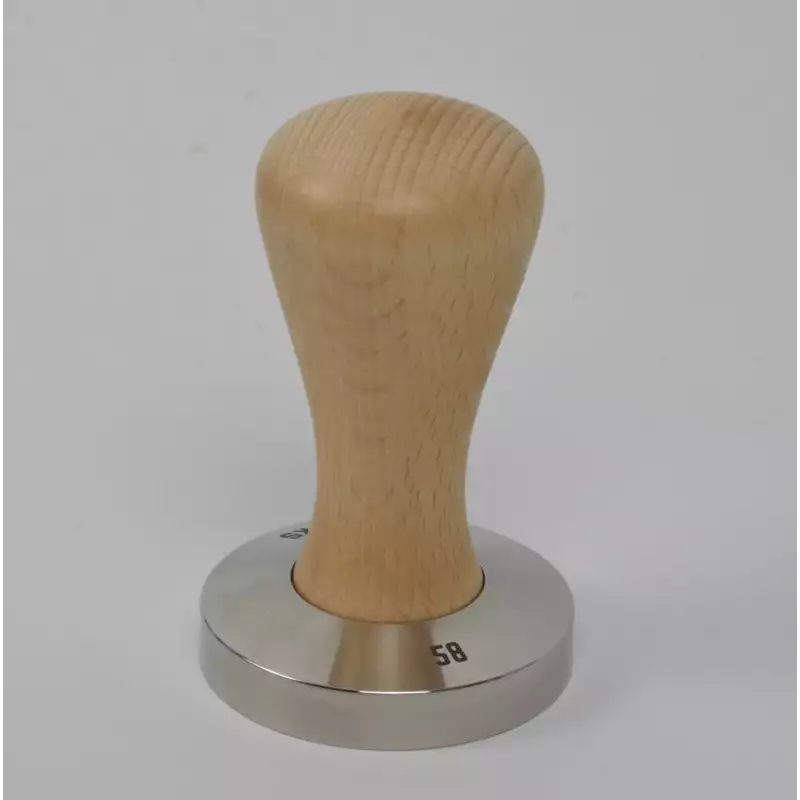 Brooks 58mm stainless tamper birch