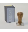 Brooks 58mm stainless tamper European walnut