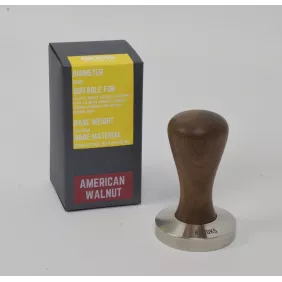 Brooks 58mm stainless tamper American walnut