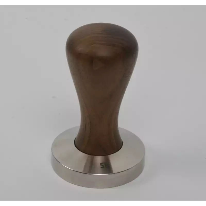 Brooks 58mm stainless tamper American walnut