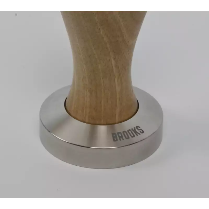 Brooks 50mm tamper with european walnut handle