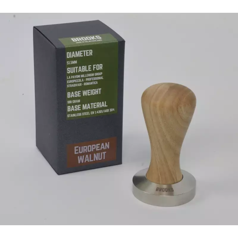 Brooks Pavoni millenium tamper 51.5mm European walnut