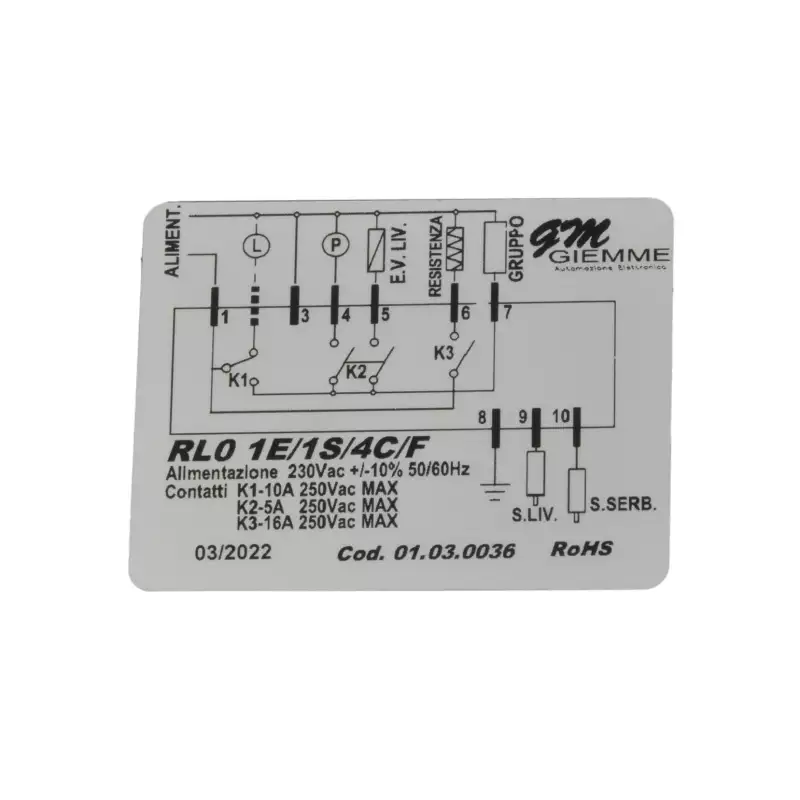 Level regulator RL0 1E/1S/4C/F 230VAC