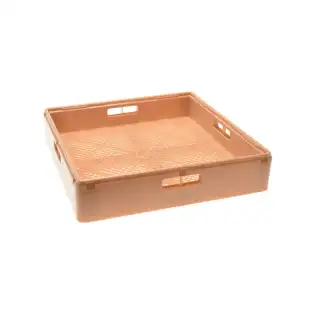 Opvaskemaskinekurv til bestik 500x500 mm - Smal maskenet, brun