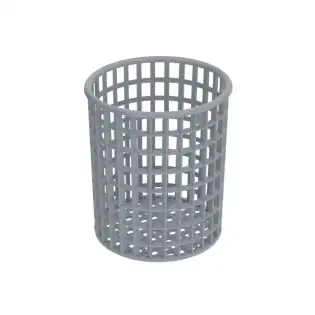Cesto de cubiertos redondo para lavavajillas con un diámetro de 110x125 mm recubierto de plástico.