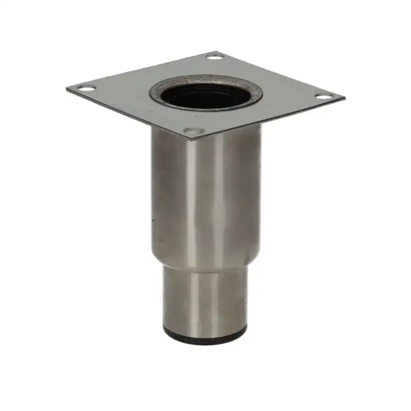 Pied réglable en acier inoxydable pour Brooks‑Parts ø1 1/2 x h 125 mm – Réglable de 125 à 190 mm, avec bride carrée.