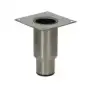 Pieza ajustable para pie de acero inoxidable Brooks-Parts ø1 1/2 x h 125 mm - Ajustable de 125-190 mm, con brida cuadrada.