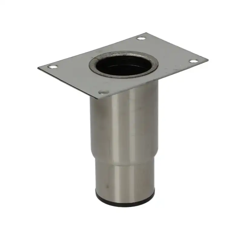 Pé ajustável em aço inoxidável Brooks-Parts ø 2" x h 125 mm - Flange retangular, altura de 125-185 mm.