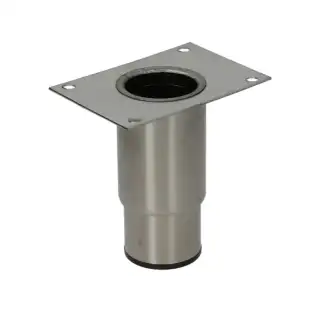 Brooks‑Parts Adjustable Foot Stainless Steel ø 2" x h 125 mm – Rectangular Flange, 125–185 mm Height