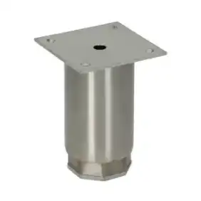 Pé ajustável de aço inoxidável para máquinas de lavar loiça, com ø 2" x alt. 105 mm - ajustável de 105 a 160 mm.