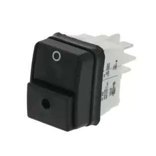 Bipolär strömbrytare Svart 16A 250V med LED