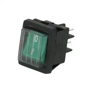 Interruttore bipolare verde 16A 250V con cappuccio