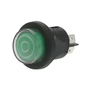 Interruttore bipolare verde 16A 250V - Ø25mm | Prodotto in Cina