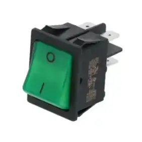 Interruptor bipolar verde de 16A 250V con luz indicadora - Fabricado en Italia
