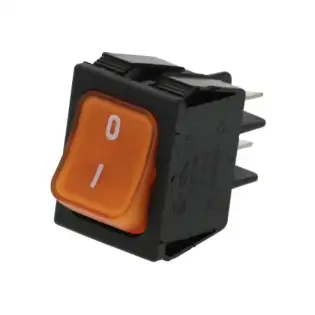 Bipolarer Schalter Orange 16A 250V mit Anzeigelampe - Hergestellt in Italien
