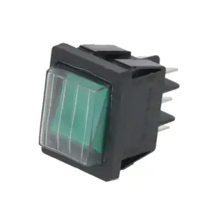 이탈리아에서 제조된 라이트가 있는 2극 그린 16A 250V 체인지오버 스위치