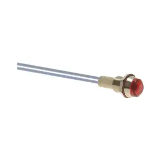 Rote Kontrollleuchte 250V - Nickel Messing | Hergestellt in Frankreich