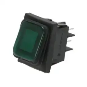 Bouton-poussoir bipolaire vert 16A 250V avec lumière | Fabriqué en Italie