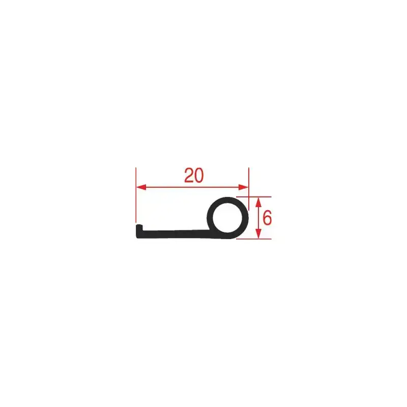 Door Gasket 20x6 mm per metre – OEM Colged 2124MT