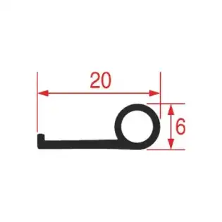 Dørtætning 20x6 mm pr. meter - OEM Colged 2124MT