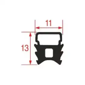Dørtætning 1370 mm 13x11 - OEM Elettrobar 437097