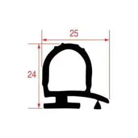 MTH Zellendichtung 7 m - 25×24 mm Schwarz, Hergestellt in Italien