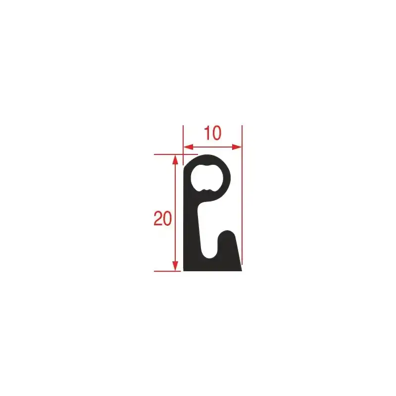 Fermod koudeceldeurafdichting 2311 - 24 m Zwart 20x10 mm, Gemaakt in Frankrijk