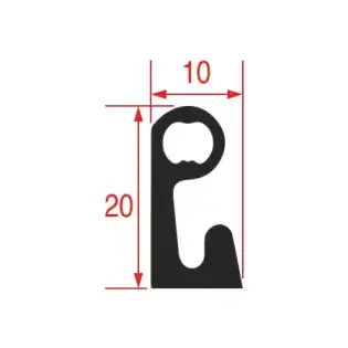 Fermod koudeceldeurafdichting 2311 - 24 m Zwart 20x10 mm, Gemaakt in Frankrijk