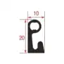 Fermod koudeceldeurafdichting 2311 - 24 m Zwart 20x10 mm, Gemaakt in Frankrijk