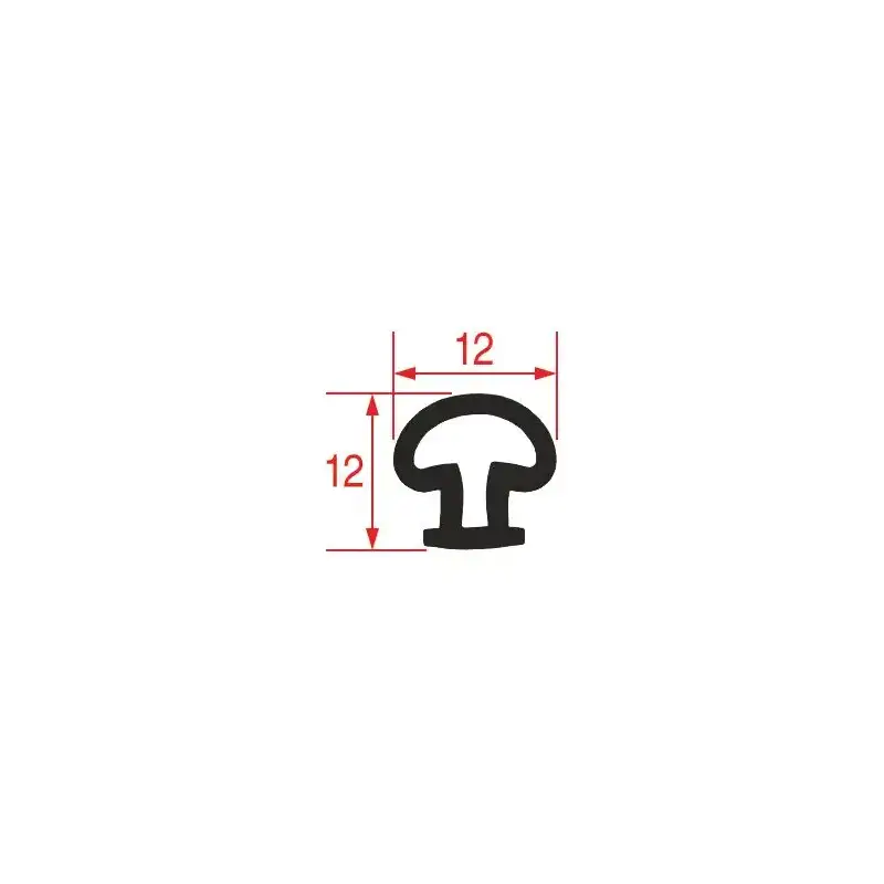 Friso de porta de silicone Rieber 12×12 mm (cinzento) - Vendido por metro