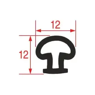 Friso de porta de silicone Rieber 12×12 mm (cinzento) - Vendido por metro