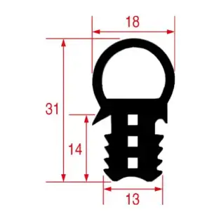 MKN Door Gasket HansDampf 10.x 31×18 mm – OEM 10012490