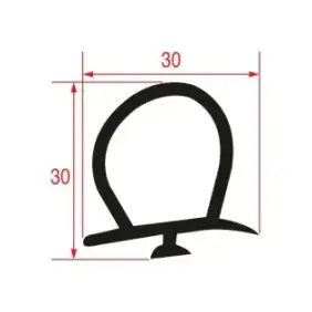 Dichtung für Kühlraumtür 30×30 mm – 2300 mm Stangenlänge, Weiß
