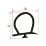 Joint pour porte de chambre froide de 30×30 mm - Longueur de la barre de 2300 mm, Blanc