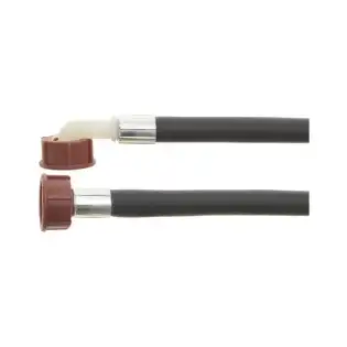 Zahnutá přívodní hadice ø 3/4" FF × 1500 mm - termoplastická Ø 10×16 mm, nylonové armatury, 90 °C, 10 bar