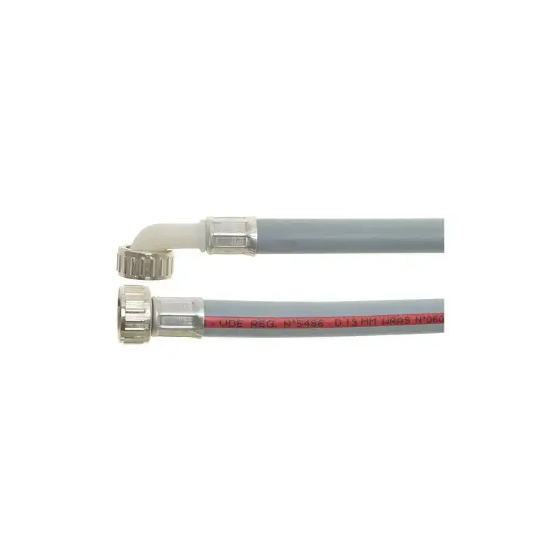 Tubo flessibile curvo ø ¾″ FF × 1500 mm - Termoplastico Ø 13×19 mm, Raccordi in ottone, Approvato WRAS