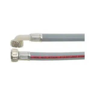 Tuyau d'alimentation courbé ø ¾″ FF × 1500 mm - Thermoplastique Ø 13×19 mm, Raccords en laiton, Approuvé par le WRAS