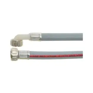 Gebogen toevoerslang ø ¾″ FF × 2000 mm - Thermoplastisch Ø 13×19 mm, messing fittingen, WRAS goedgekeurd