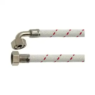 湾曲したサプライホース ø ¾″ FF × 2000 mm – ナイロン編み込みのEPDM、真鍮製フィッティング付き