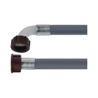 2500 mm böjd försörjningsslang ¾″ FF – termoplast DN13, 90 °C, 32 bar, VDE, Tillverkad i Italien